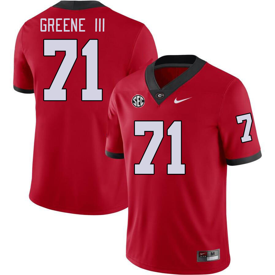 Men #71 Earnest Greene III Georgia Bulldogs College Football Jerseys Stitched-Red - Click Image to Close